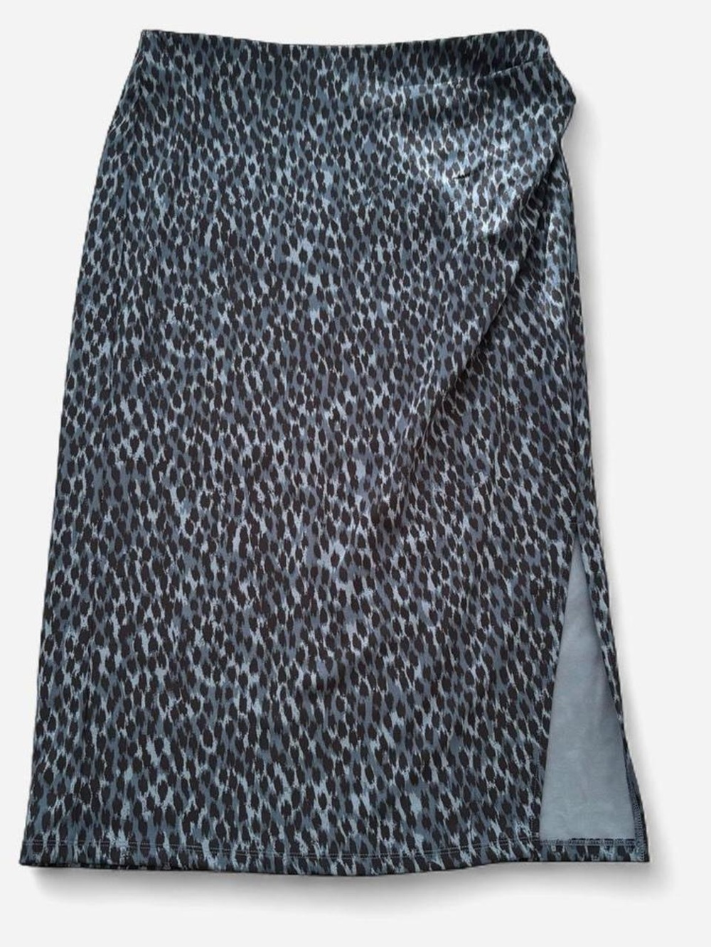 Nordstrom Rack Gray & Black Leopard-Print Midi Skirt Size L